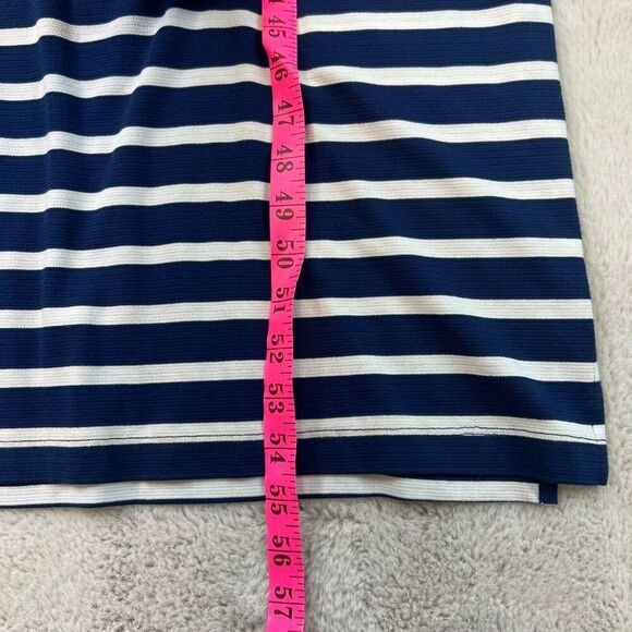 Womens Summer Boho Maxi Dress Tribal femme Size XS Navy Stripe Gold Tie Tassel - Picture 10 of 12